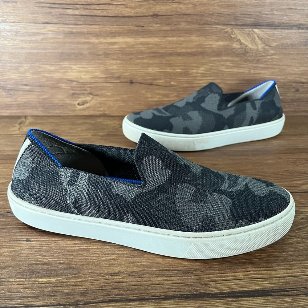 ROTHY’S Gray Camo Slip-On Sneakers Loafers Women’s Size 7.5 Shoes‎